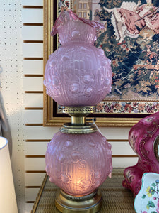 Fenton Lavender/ Pink Art Glass Lamp