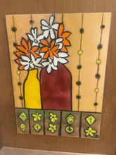Tiled Flower Painting On A Wooden Frame