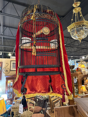 Wrought Iron Bird Cake With Red Cape