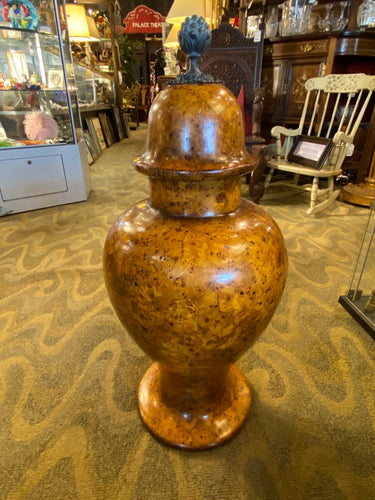 Hand Turned Burlwood Jar With Lid