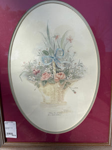 Pink Flowers in Vase Watercolor