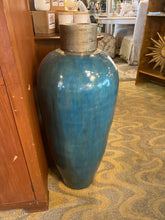 Large Teal Floor Vase
