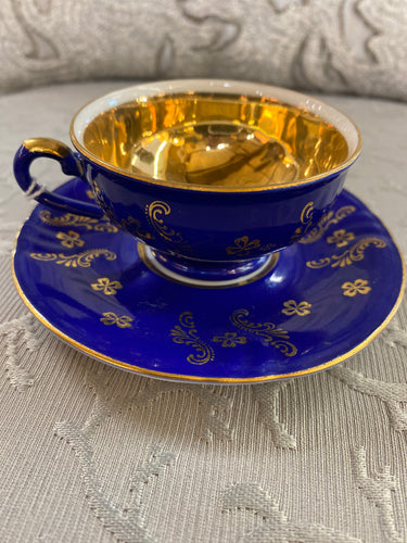 Blue Floral Tea Cup & Saucer