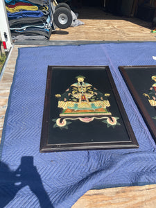 2 Piece Set Chinese Emperor and Empress Wall Hangings