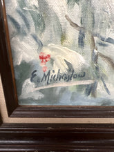 E. Michajlow signed Cardinals in Snow oil painting | framed, no glass | Russian artist