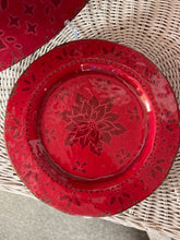 6 Piece Set Red Poinsettia Platter WIth Plates