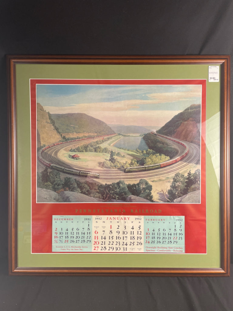 Pennsylvania Railroad Grif Teller w/ Antique Calendar
