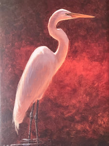 Mary Erickson\Birds of A Feather | "Twilight Egret" | Print