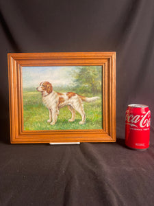 Untitled Original Framed Dog Oil Painting