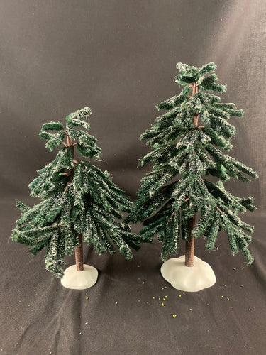 Dept 56 Village Green Spruce Trees Set of 2