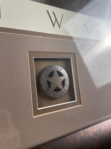 Framed John Wayne Print With Badge