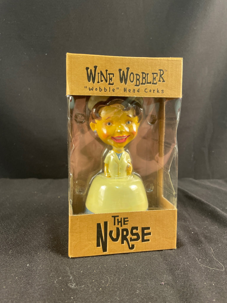 The Nurse Wine Wobbler Wobble Head Cork