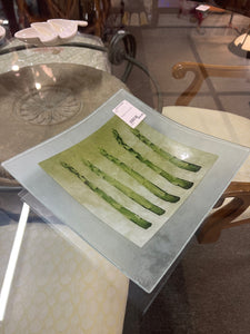 Asparagus Art Glass Plate
