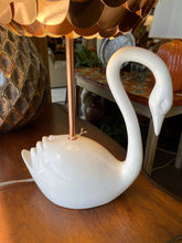 Ceramic Swan Lamp With Copper Shade