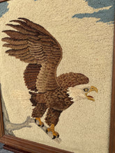 Framed Vintage Folk Art Eagle Needlepoint
