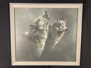 Signed Print of Howling Wolves