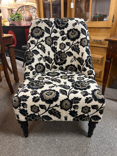 Black Floral Side Chair