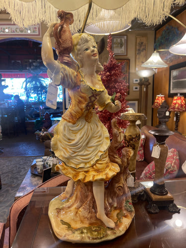 Signed Capodimonte 3' Figural Lamp