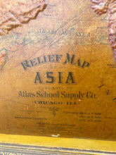 Central School House Relief Map Of Asia 1899 33"X48"